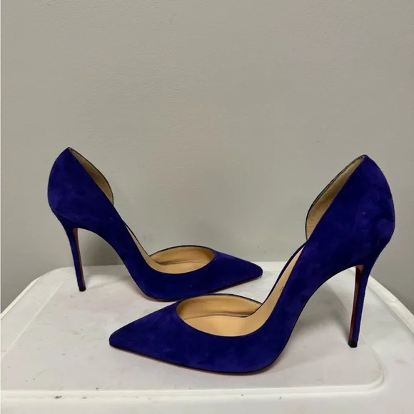 Christian Louboutin Royal Blue Suede Heels - Picture 8 of 8